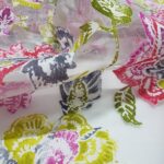 Tenda Devore Fiorata Fuxia