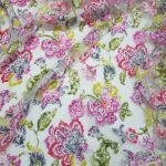 Tenda Devore Fiorata Fuxia