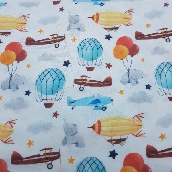 Tessuto Cotone Volare Mongolfiera
