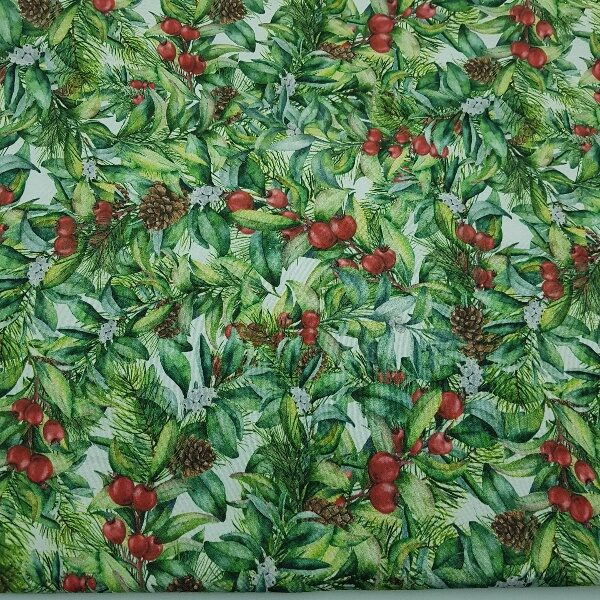 Cotone Natale Agrifoglio Digital Print