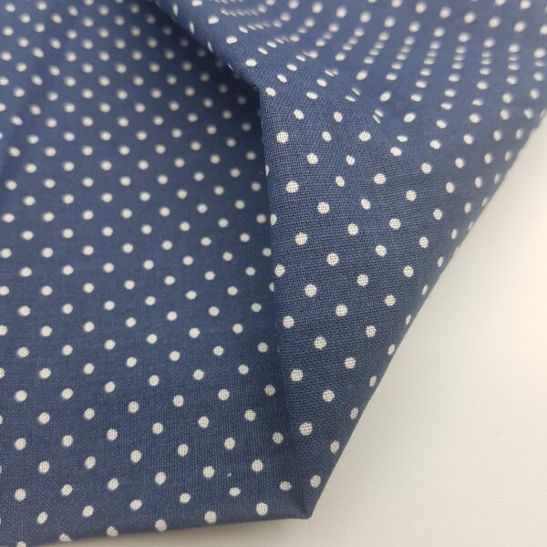Tessuto Cotone Pois Blu