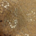 Pizzo in tulle con paiettes beige/oro