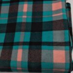 Tessuto Pile Scozzese Turchese Verde
