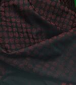 Tessuto Jaquarde Moda Nero Bordeaux